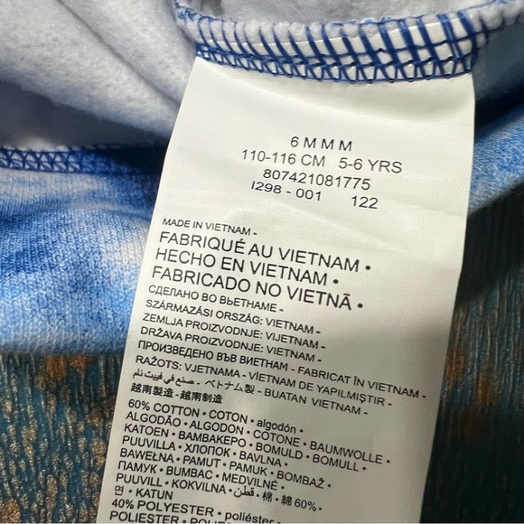 NWT Nike Club Fleece Blue white Tie dye Hoodie size 6 front pocket swoosh logo - Picture 5 of 6